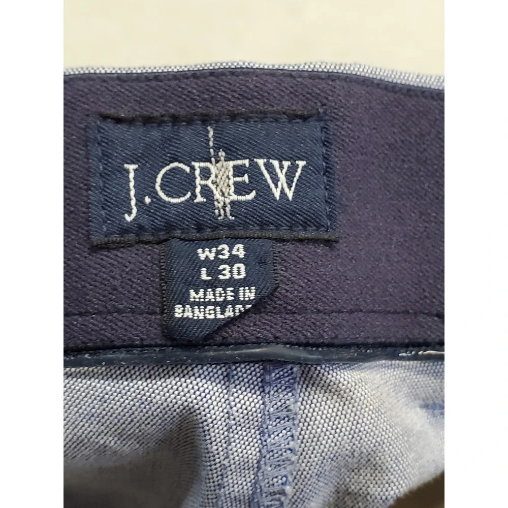 J. Crew Blue Mid Rise Stretchy Pants Men 34x30 Classic Casual Minimalist Capsule